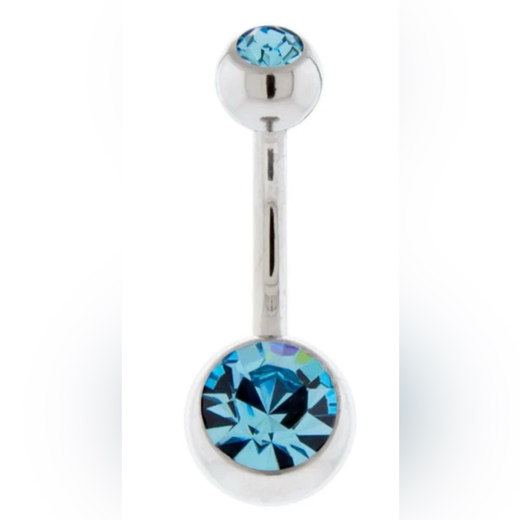 Surgical Steel Double Gem Barbell